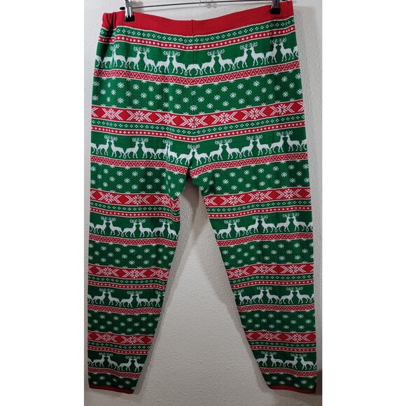 United States Sweater Green Red Reindeer Print Christmas Legging 1X Stretch Soft - Picture 2 of 5